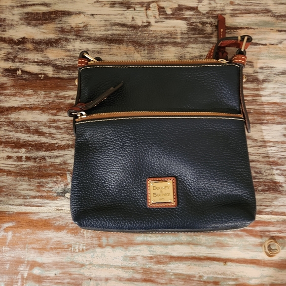 Dooney & Bourke Pebble Grain Letter Carrier Crossbody Midnight Blue - Picture 2 of 16